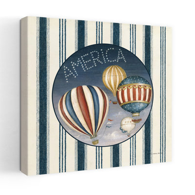 Contemporary America Balloons Iv With American Flag Americana Art