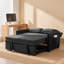 Canapé-lit convertible en velours de 51,2 po avec lit escamotable et dossier inclinable-207987425