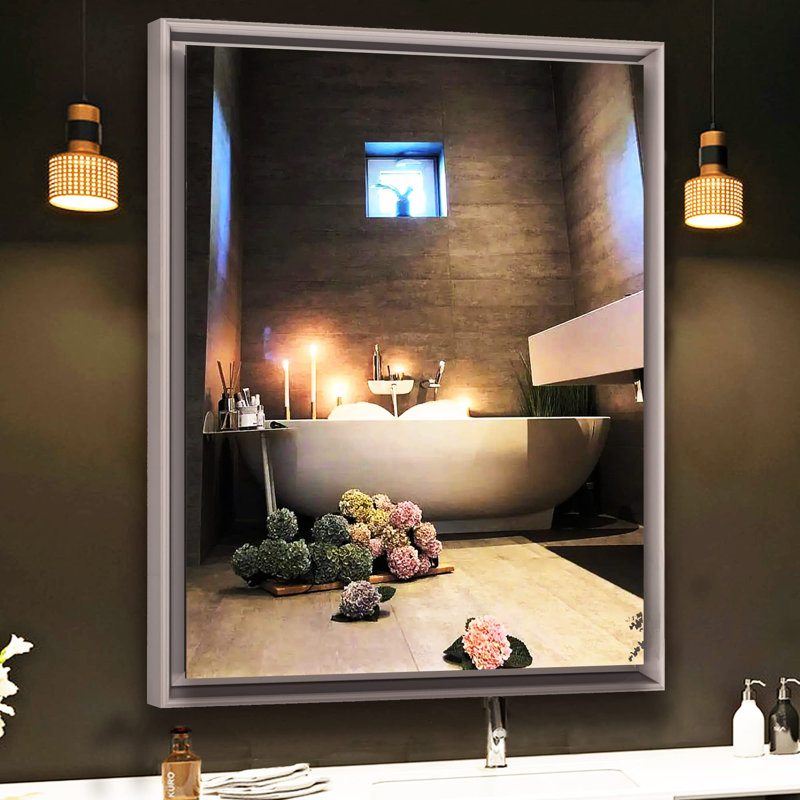 Miroir mural de salle de bain Isbell, Or rose, 24 po x 36 po