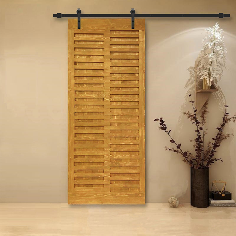 Porte de grange à panneaux japonais, Noyer, 30 po x 84 po