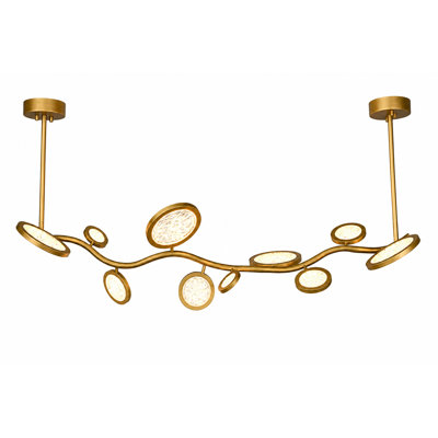 Luminaire suspendu en laiton et verre texturé DAINTE Island