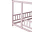 Structure de lit en bois avec structure de toit, garde-corps de sécurité, lit plateforme pour les adolescents-1925202642