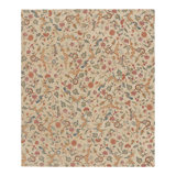 Rug & Kilim’S Tudor Style Rug In White With Beige-Brown Floral Patterns