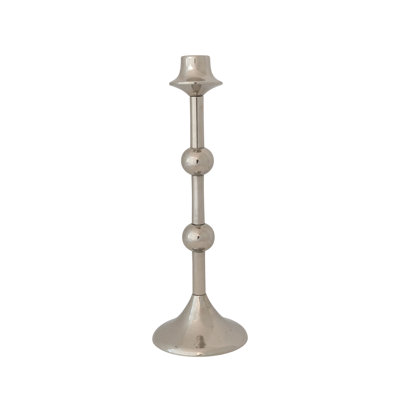 Cast Aluminum Taper Holder With Decorative Balls