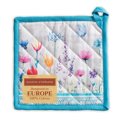 Dessous de plat Maison d'Hermine Fleur dans les champs 100 % coton - 20 x 20 cm