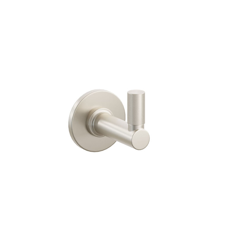Emtek Select Single Hook w/ Small Disc Rosette, Round Stem & Knurled Tip, Satin Nickel