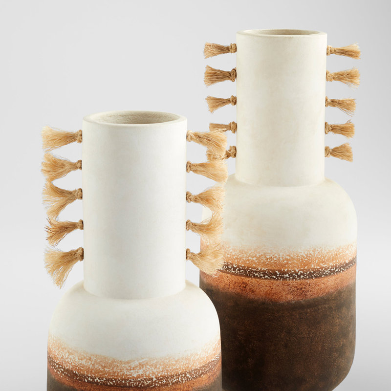 Margaret Handmade Ceramic / Porcelain Table Vase, 14" H x 7.5" W x 7" D