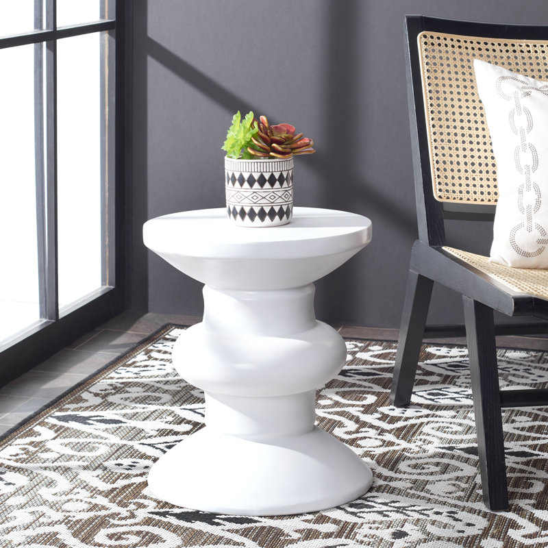 Dali Outdoor Round Side Table, White