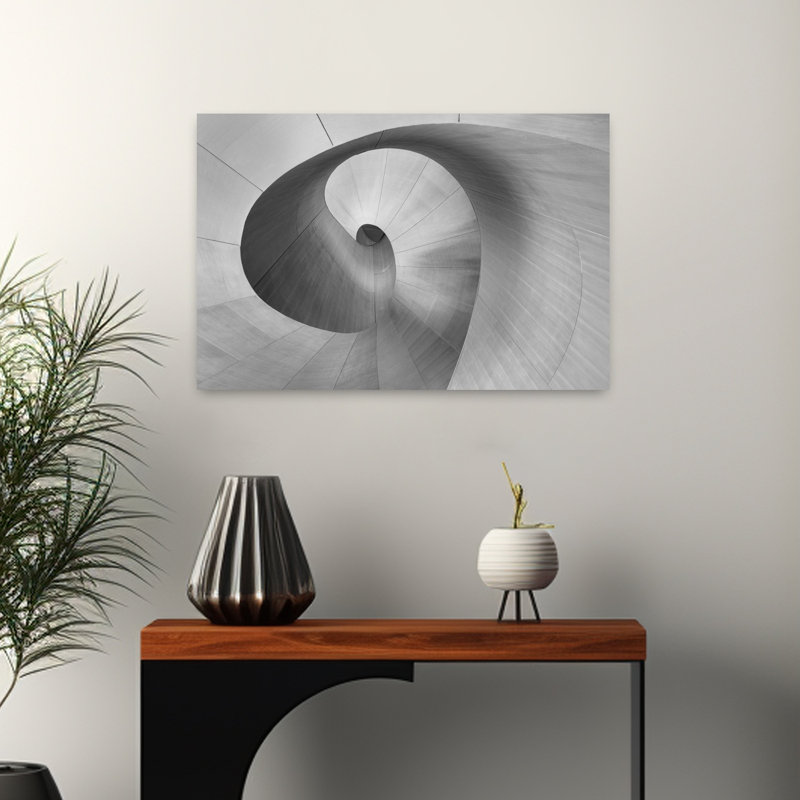 Chen, art contemporain abstrait à courbes, H 16 po x l 24 po