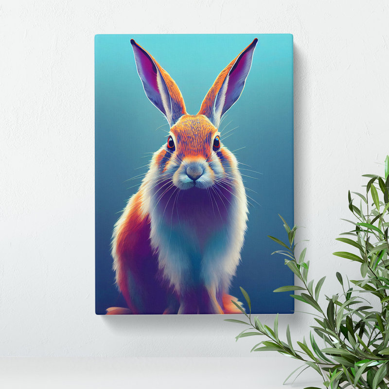 Hare In Colour - Wrapped Canvas