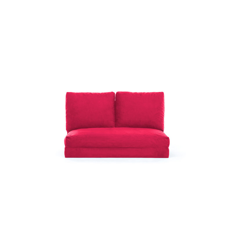 Clarington 72.8" Wide Convertible Sofa, Fuchsia 100% Polyester