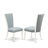 3 Piece Dining Set Contains a Rectangle Dining Room Table with Butterfly Leaf and 2 Baby Blue Linen Fabric Upholstered Chairs, Linen White-26153044-26153045-26190858
