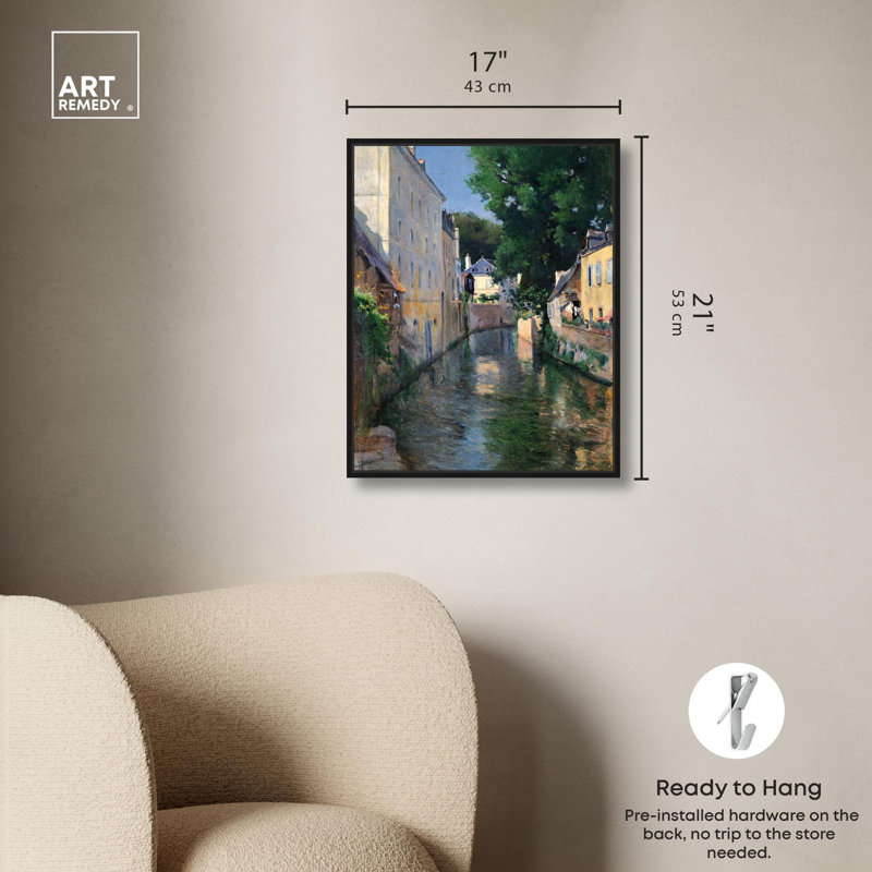 The River Isole Canvas by Art Remedy, Black, 21" H x 17" W, Floater Frame