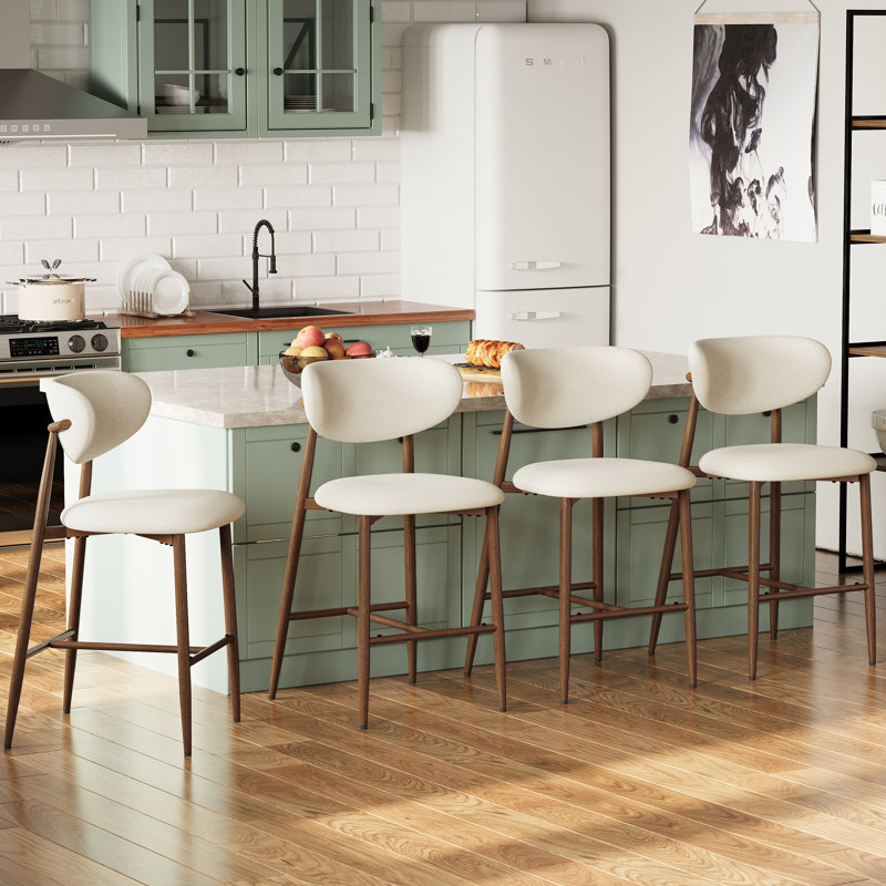 Tabouret de comptoir rembourré Westhampton, Beige, 4
