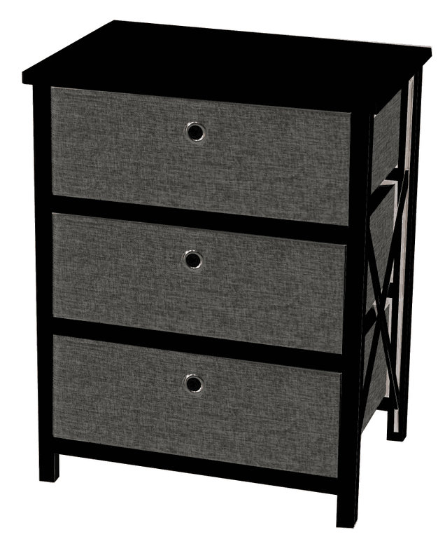 Commode à 3 tiroirs O'Donnell, Noir