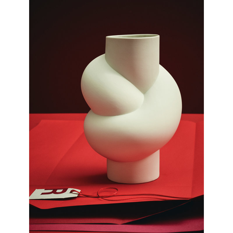 Node Porcelain China Table Vase, White