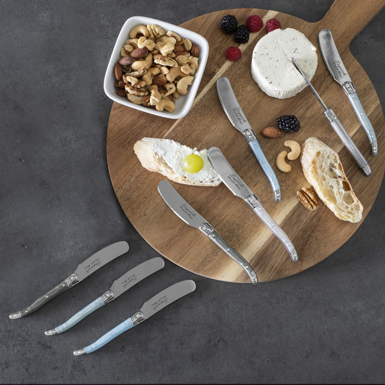 French Home 7 Piece Laguiole Cream and Blue Cheese Knife and