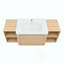 Meuble-lavabo mural avec lavabo en céramique, 2 tablettes de rangement et 1 porte à fermeture en douceur, contreplaqué-2077942029-2077942016