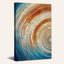 Tableau abstrait en mosaïque en spirale bleue et orange sur toile-78878415