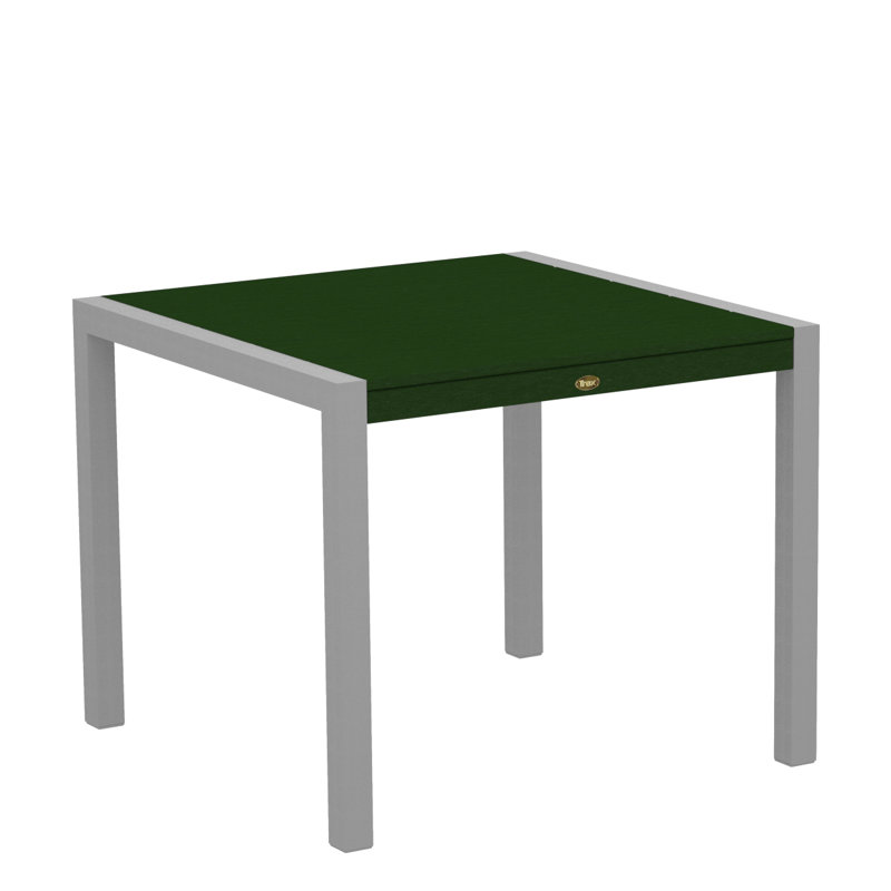 Table de salle à manger POLYWOOD Surf City, Argent texturé / Forêt tropicale, 36 po x 36 po