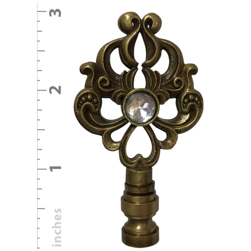 Faîteau lampe filigree floral, Laiton antique