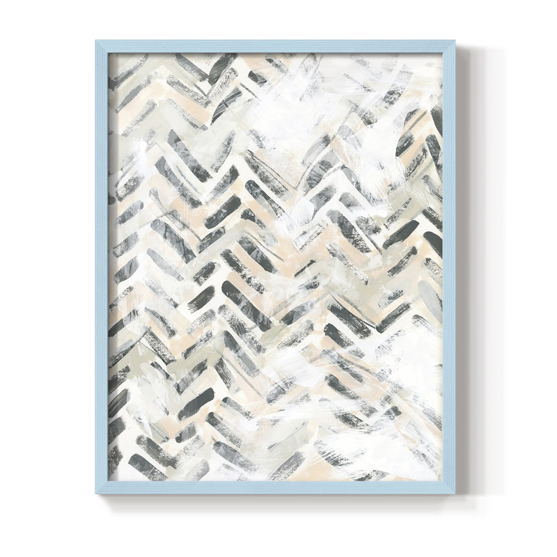 Sand Glyphs II, reproduction encadrée - bois massif, Bleu, H 10 po x l 8 po