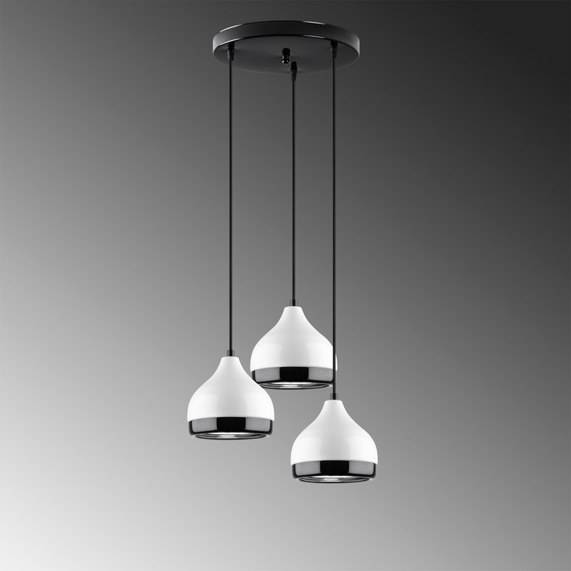 Luminaire suspendu en forme de dôme à 3 lumières Heitz