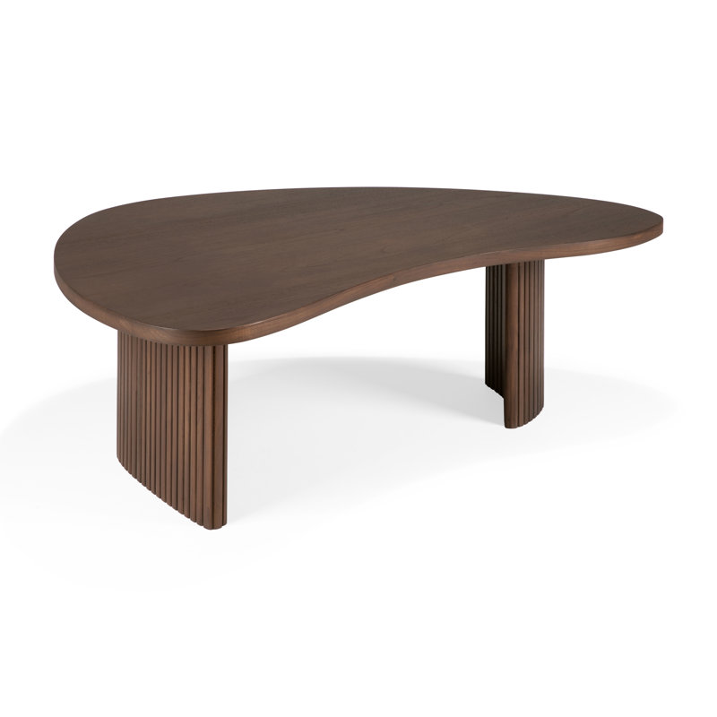 Boomerang Solid Wood Coffee Table, Brown