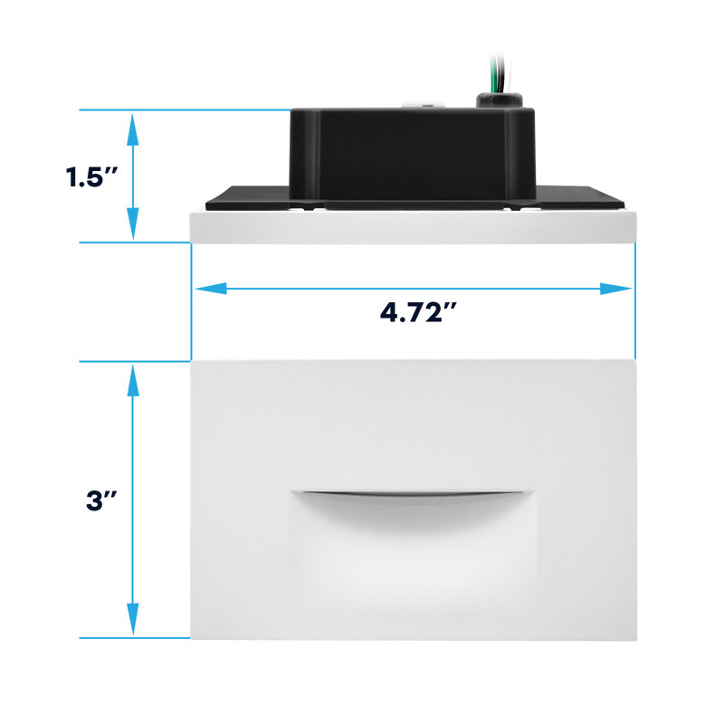 Éclairage de marches à DEL Luxrite, 5CCT, 3W, 150LM, faisceau 90 °, à intensité variable, 120V, imperméable IP65, éclairage intérieur / extérieur, homologué pour l'humidité, paquet de 2 blanc