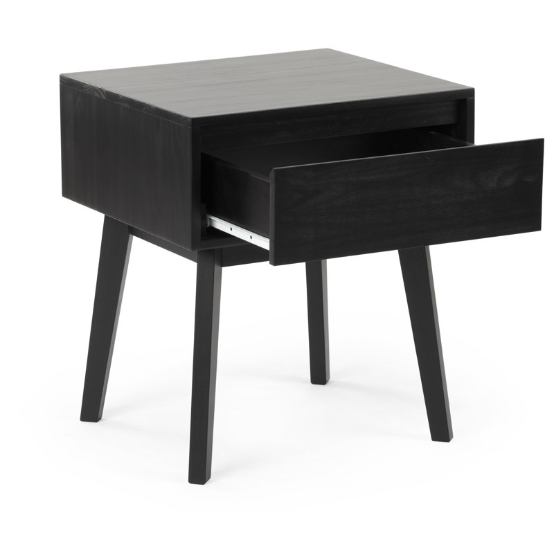  Brubaker Solid Wood Nightstand, Black
