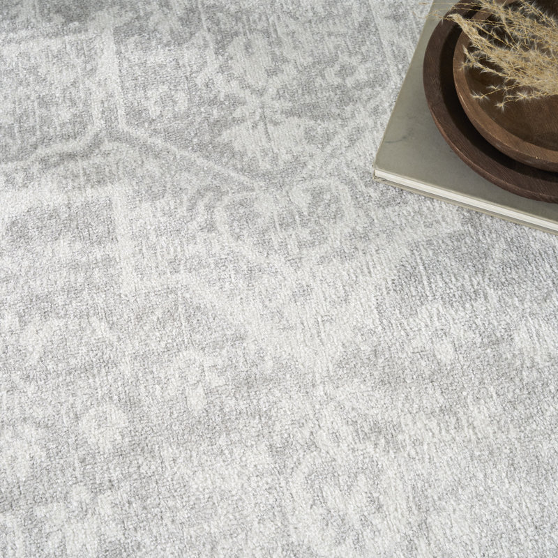 Tapis gris Bungalow Bungalow Rose Cassidey, Rectangle 6 pi 7 po x 9 pi