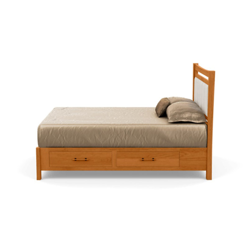 Monterey Upholstered Storage Bed, Onyx, Natural Cherry, Full