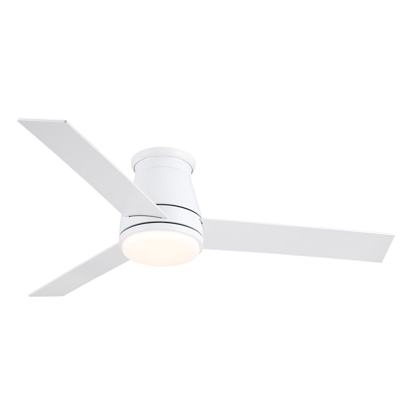 48" Lowe Profile Ceiling Fan With Light, White