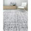 Tapis blanc / argent en laine noué à la main