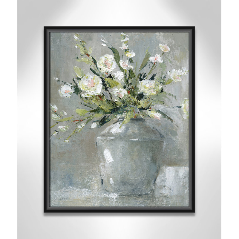Country Bouquet II - reproduction d'art, Toile avec cadre noir, Aucun mat, H 21,5 po x l 17,5 po x P 2 po