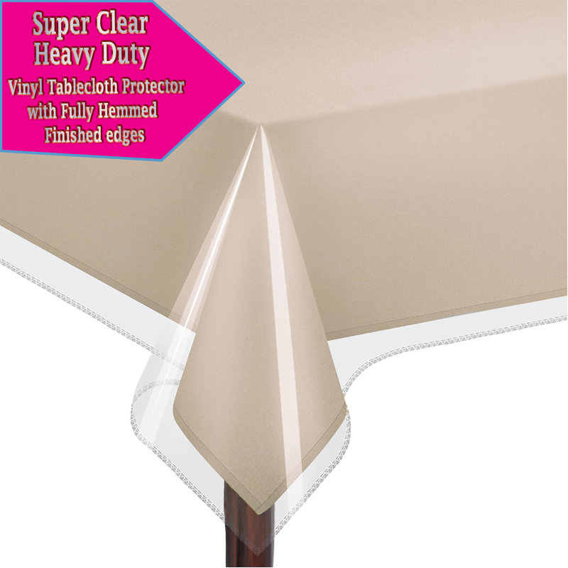 Super Clear Extra Heavy Duty Vinyl Tablecloth Protector & Table Cover Size 60 X 90" Rectangular, 108" L x 60" W