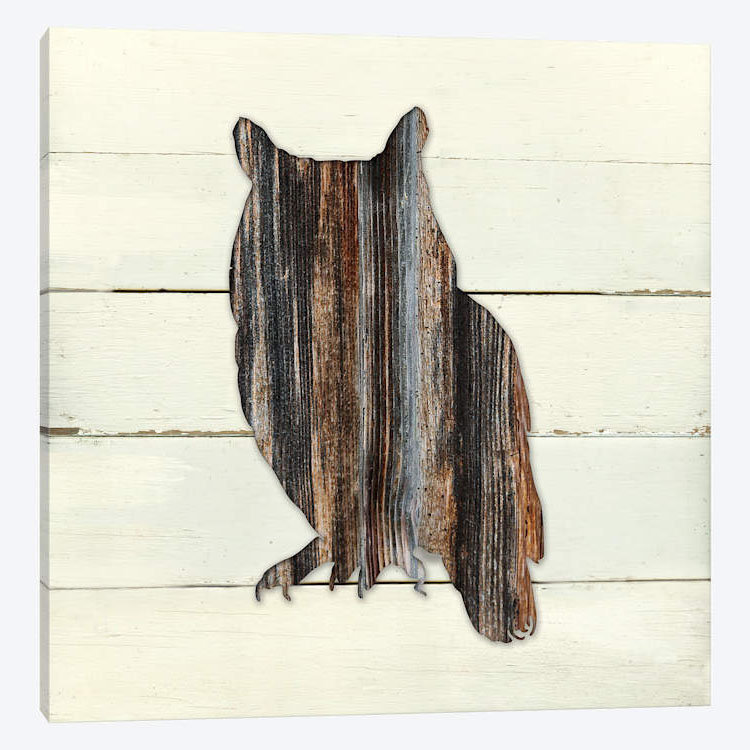 « forestières hibou », impression sur toile, H 12 po x l 12 po x P 1,5 po, Toile tendue, Pas de tapis