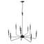 Luminaire de style chandelier rustique industriel moderne à 9 lumières Bollinger