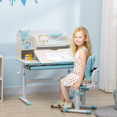 Dalessio Kids 2 Piece Rectangular Desk Or Activity Chair and Chair Set
