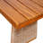 Outdoor 3 Piece Acacia Wood Dining Set With Handwoven Rattan Legs,Brown-1558634640