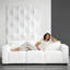 Canapé moderne modulaire, lin gris clair - revêtement de style cubique