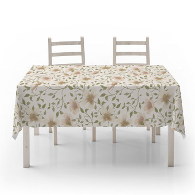 Premium Tablecloth (55 x 87 inches), 50% Cotton / 50% Polyester, Machine Washable & Ironable | Durable, Tumble Dryer Safe, Elegant Design for Dining Room & Special Occasions, Versatile & Easy Care