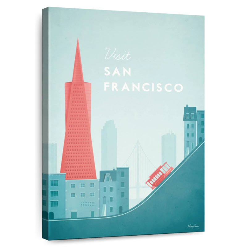 Affiche de voyage rétro Aime San Francisco, H 45 po x l 30 po