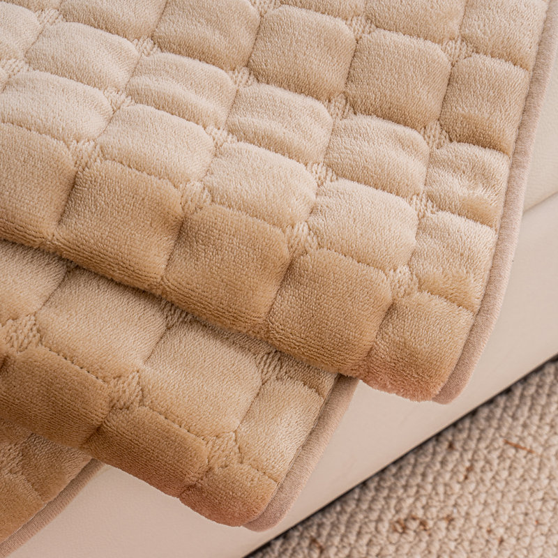 Ensemble de housse de coussin pour canapé modulaire en peluche 2 pièces, protecteur antidérapant et lavable pour canapé en forme de L