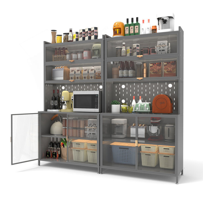 Garde-manger de 73 po de hauteur avec 6 tablettes réglables, une porte rabattable et une conception anti-basculement pour un rangement efficace