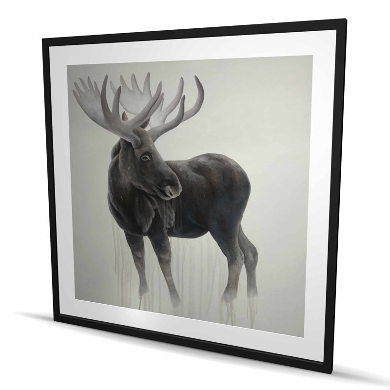 Imprimé matelassé Bull Moose, H 48 po x l 48 po, Noir