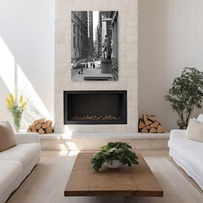 1950S Wall Street From Steps Of Federal Hall National Memorial Looking Towards Trinity Church In New York City Usa Classic Retro Vintage City Wall Art