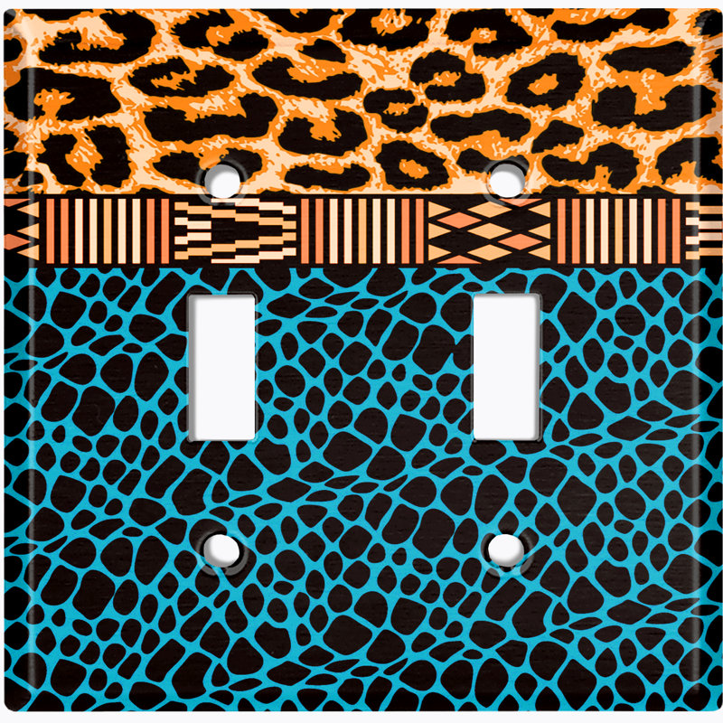 Patterned 2 - Gang Toggle Light Switch Standard Wall Plate