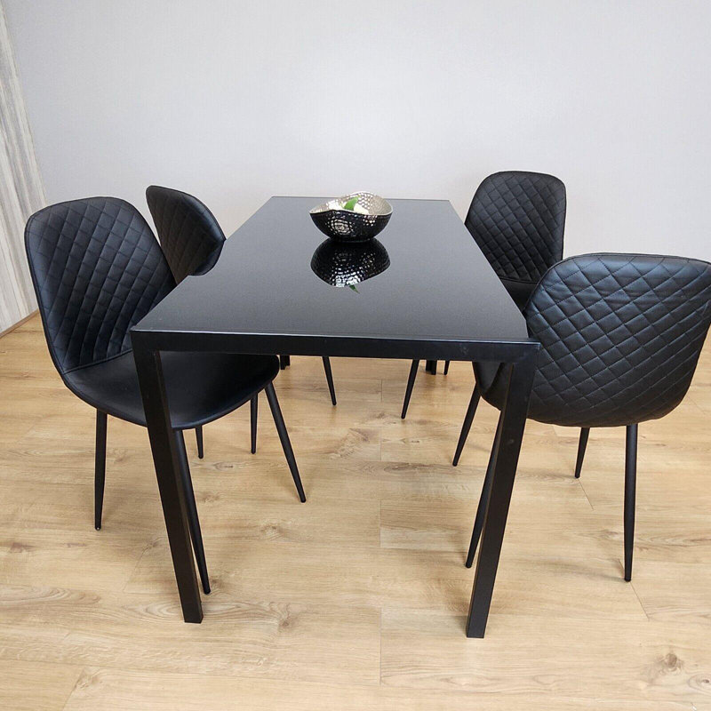 Lindon 4 - Person Dining Set, Black