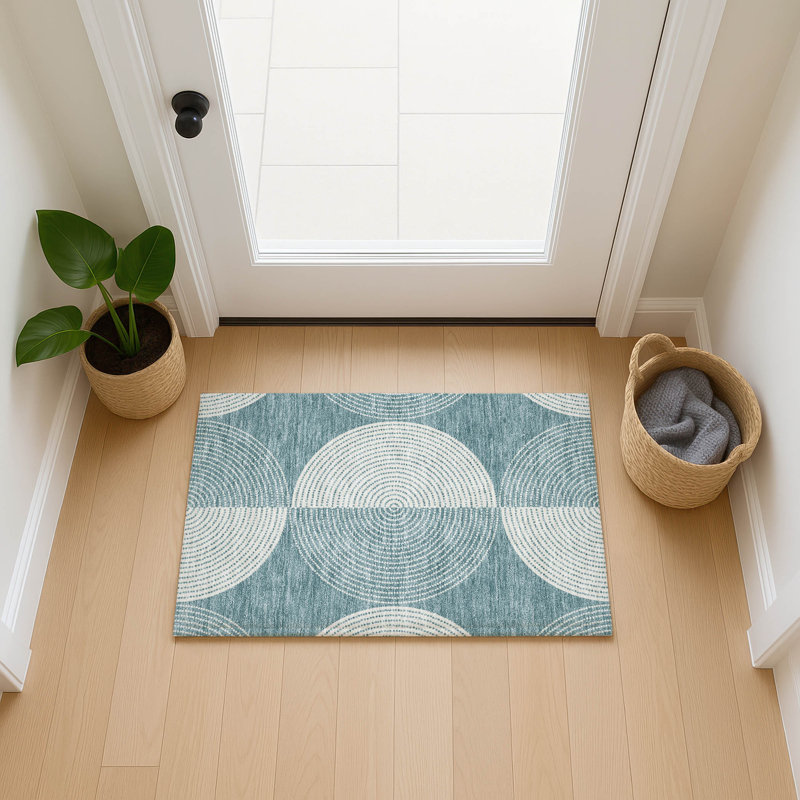 Machine Washable Indoor/Outdoor Jenning ACN2275 Geometric Rug, Rectangle 1'8" x 2'6"